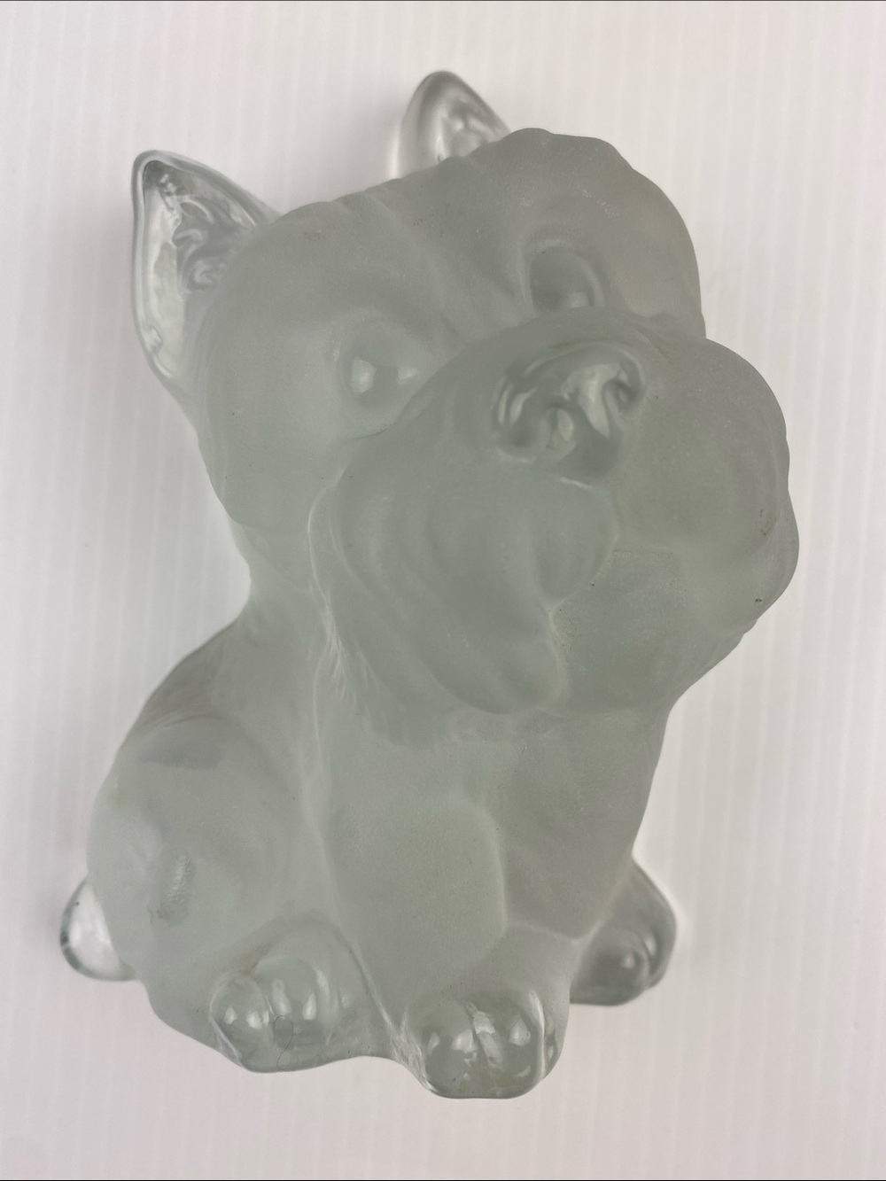 Vintage Viking Glass Co Frosted Glass Yorkshire Terrier Yorkie Figurine